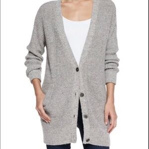 Free People Oversized Grey Knit Cardigan - Size Medium